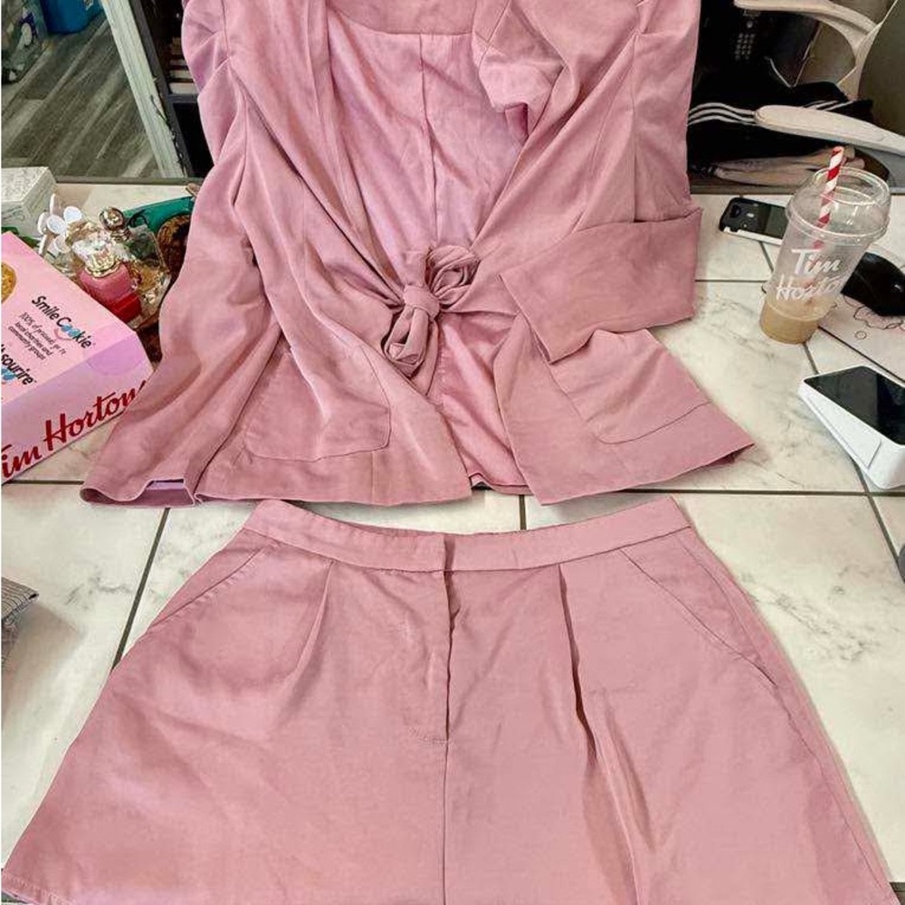 Fashion Nova Pink Skater Blazer Mini Set